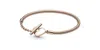 Pandora Moments Heart T-bar Snake Chain Bracelet In Gold