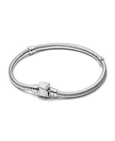 Pandora Moments Marvel Logo Clasp Snake Chain Bracelet In Sterling Silver