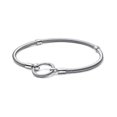 Pandora Moments O Closure Snake Chain Bracelet In Metallic