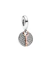 Pandora Moments Silver & 14k Rose Gold Plated Cz Dangle Charm In Metallic