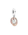 Pandora Moments Silver & 14k Rose Gold Plated Cz Family Always Encircled  Dangle Charm In Metallic