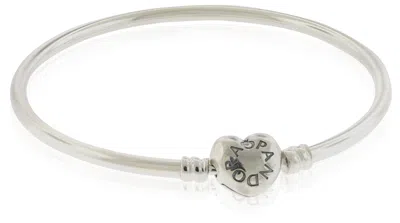 Pandora Moments Silver Bangle Bracelet In Metallic