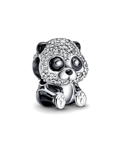 Pandora Moments Silver Cz Charm In Black