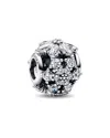 Pandora Moments Silver Cz Charm In Gray
