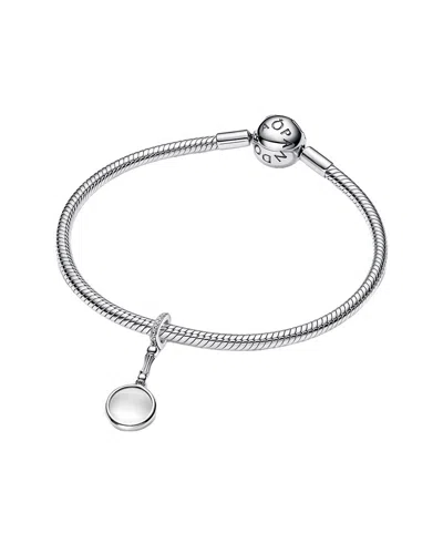 Pandora Moments Silver Cz Dangle Charm In Metallic