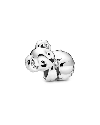 Pandora Moments Silver Cz Koala Charm In Metallic