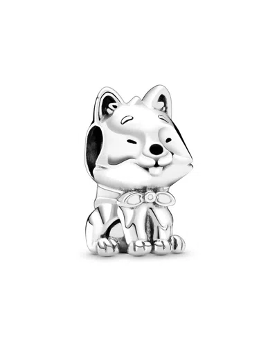 Pandora Moments Silver Japanese Akita Inu Dog Charm In Metallic