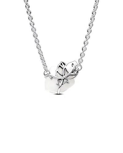 Pandora Moments Silver Pendant Necklace In White