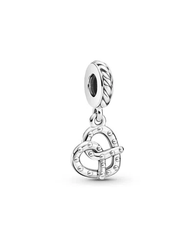 Pandora Moments Silver Pretzel Dangle Charm In White