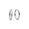 Pandora Moments Charm Hoop Earrings In Silver
