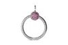 Pandora Moments Small Pink Pave O Pendant - In Silver