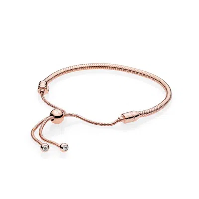 Pandora Moments Snake Chain Slider Bracelet In Gold