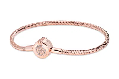 Pandora Moments Sparkling Crown O Snake Chain Bracelet 14k Rose Gold Plating