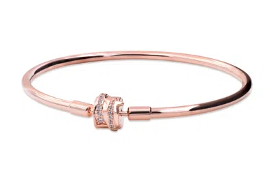 Pandora Moments Sparkling Shooting Star Clasp Bangle In Gold