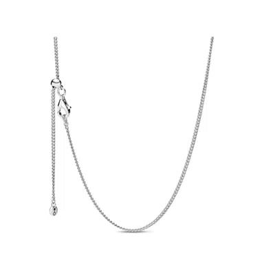 Pandora Moments Sterling Silver Curb Chain Necklace In Metallic