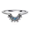 Pandora Moments Sterling Silver Sparkling Moon Ring In Silver Tone