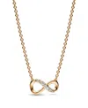 Pandora Moments 14k Gold-plated Sparkling Cubic Zirconia Infinity Collier Necklace In Gold