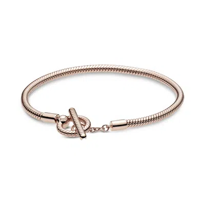 Pandora Moments T-bar Snake Chain Bracelet In Gold
