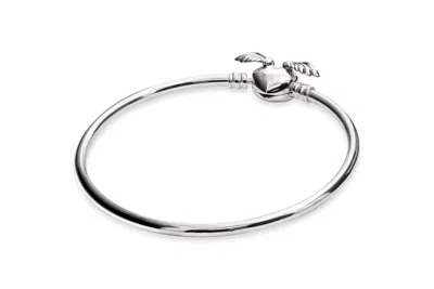 Pandora Moments Winged Heart Bangle In Metallic