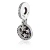 Pandora Moon And Blue Sky Dangle Charm In Sterling Silver In Blue