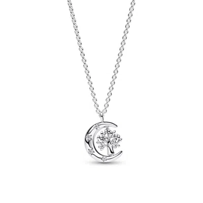 Pandora Moon & Spinning Tree Of Life Pendant Necklace In Multi