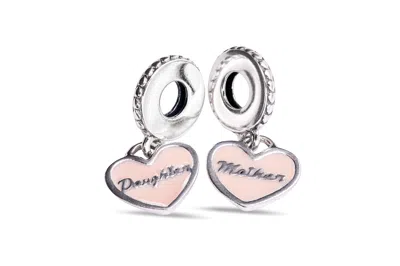 Pandora Mother & Daughter Hearts Pendant Charm - In Metallic