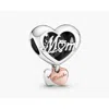 Pandora Mum And Heart Sterling Silver And Rose Charm