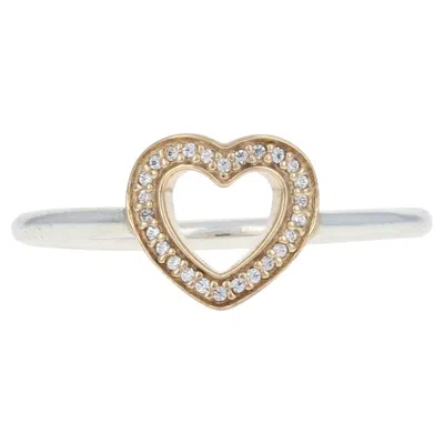 Pre-owned Pandora New Authentic  Symbol Of Love Ring Ster & 14k Gold 60 '9' Heart 190925cz In Multi