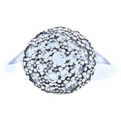 Pre-owned Pandora New  Cosmic Stars Ring - Sterling Silver Clear Cz Cluster 190914cz 54 7 In Multi
