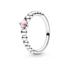 Pandora October Petal Pink Beaded Ring In Metallic