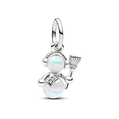 Pandora Opalescent Snowman Dangle Charm In Pattern