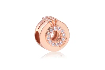 Pandora Open Center Pave Crown O Charm In Gold