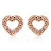 Pandora Open Heart Stud Earrings In 14k Rose Gold-plated In Pink/rose Gold Tone/gold Tone