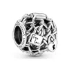 Pandora Sterling Silver Openwork Chain Link Padlock Charm In Gray