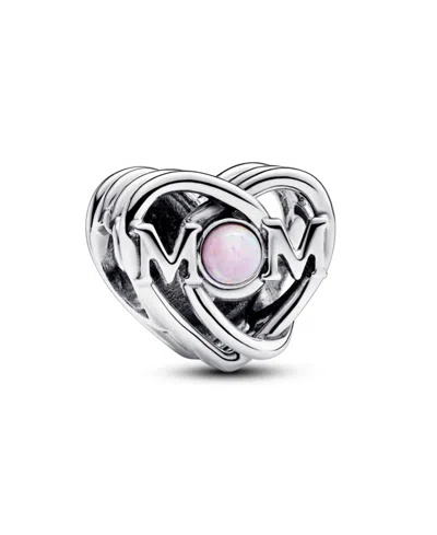 Pandora Openwork M0m Heart Charm In Silver