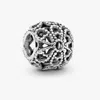 Pandora Openwork Roses Silver Charm In Metallic