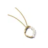 Pandora Organically Shaped Circle & Treated Freshwater Cultured Pearls Pendant Necklace In Multi