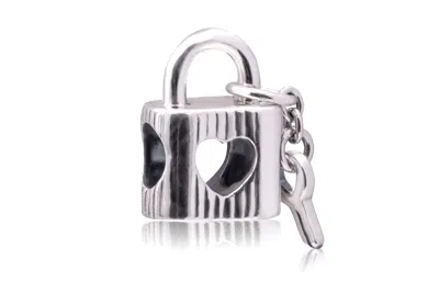 Pandora Padlock & Heart Key Charm In Metallic