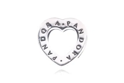Pandora Logo Heart Clip Charm In Metallic