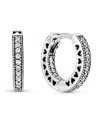 Pandora Pave Heart Hoop Earrings In Silver
