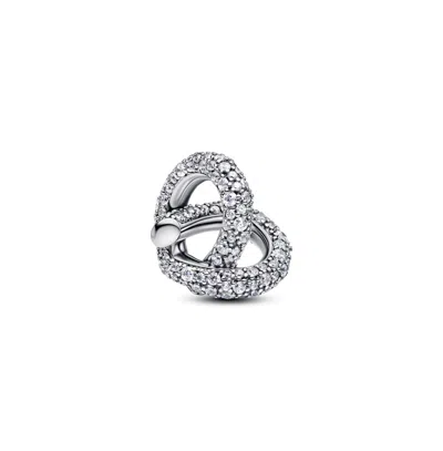 Pandora Pave Infinity Knot Heart Sterling Silver Charms