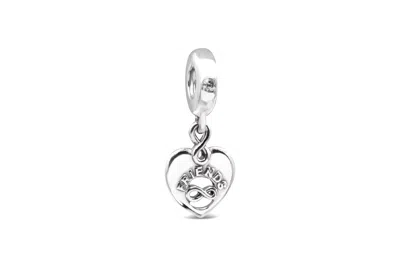 Pandora People Friends Forever Heart Dangle Charm - In Silver