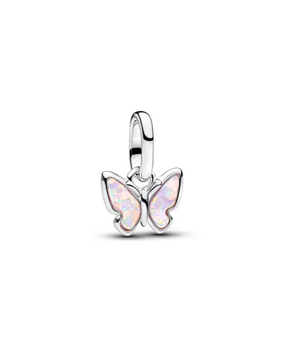 Pandora Pink Butterfly Mini Dangle Charm In Metallic