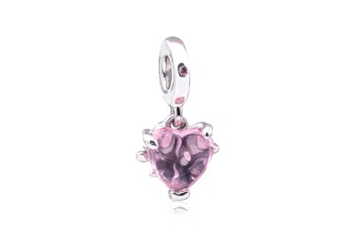 Pandora Pink Family Tree & Heart Dangle Charm In Metallic