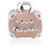 Pandora Pink Travel Bag Charm In Sterling Silver In Multi