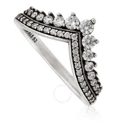 Pandora Princess Wishbone Ring In Sterling Silver In Metallic
