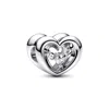 Pandora Radiant Heart & Floating Stone Charm In Metallic
