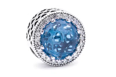 Pandora Radiant Hearts Charm - Sky-blue Crystal & Clear Cz -