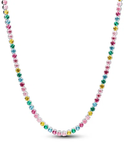 Pandora Rainbow Tennis Necklace In Multi