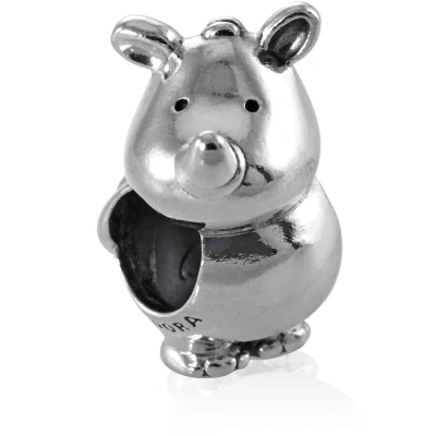 Pandora Rino The Rhinoceros Charm In Sterling Silver In Metallic